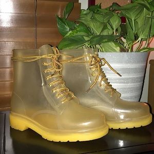 Yellow sheer Rain Boots